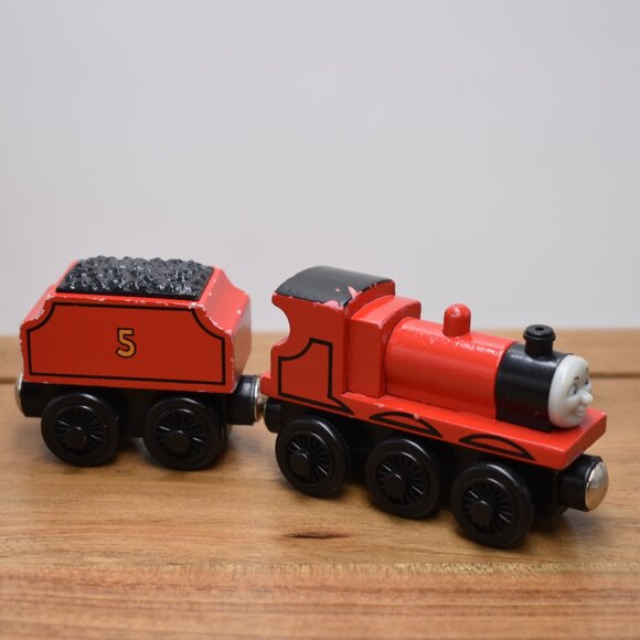 2000 James No Stripe - Learning Curve Thomas & Friends Wooden Railway Train Tank - Picture 4 of 9